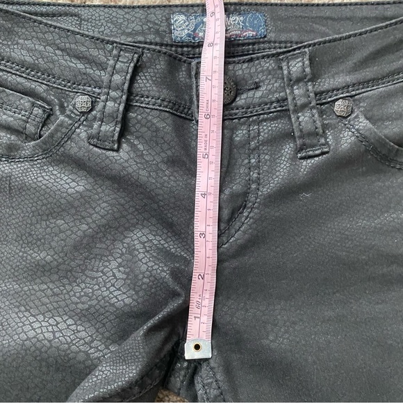 Silver Aiko Black Faux Snakeskin Skinny Jean 27/31 - Picture 11 of 12